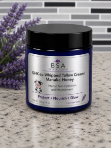 GHKcu Whipped Tallow with Manuka Honey and Magnesium - Lavender scent - 4oz