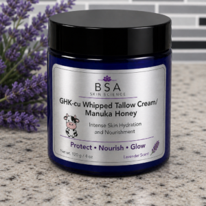 GHKcu Whipped Tallow with Manuka Honey and Magnesium - Lavender scent - 4oz