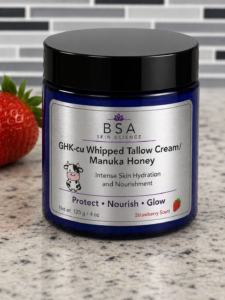 GHKcu Whipped Tallow with Manuka Honey - Strawberry Scent 4oz